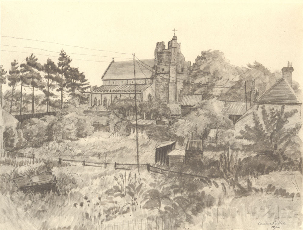 ORFORD. St. Bartholomew's, from the North-West. Suffolk. By Louisa Puller 1947